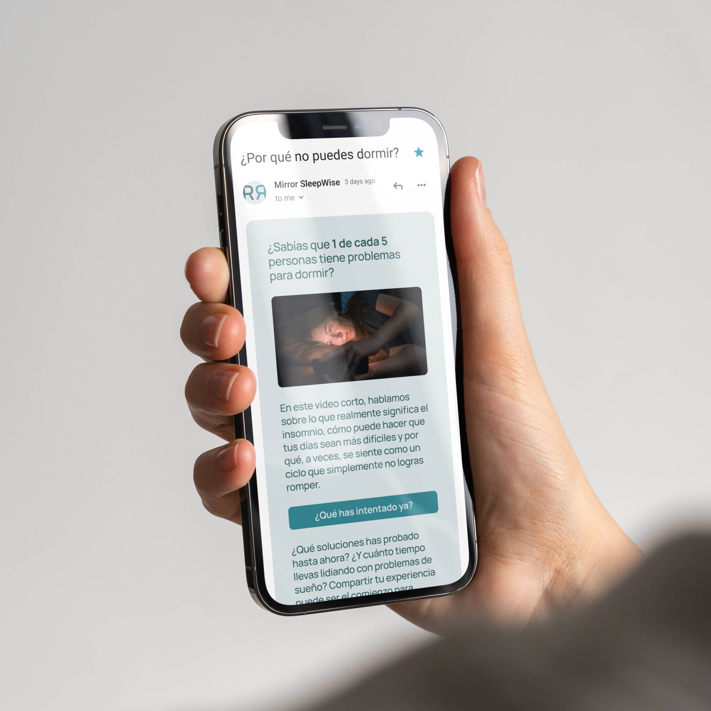 Screenshot of email from Mirror SleepWise